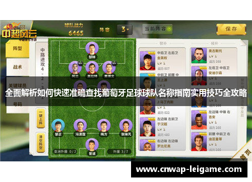 全面解析如何快速准确查找葡萄牙足球球队名称指南实用技巧全攻略 全面解析如何快速准确查找葡萄牙足球球队名称指南实用技巧全攻略