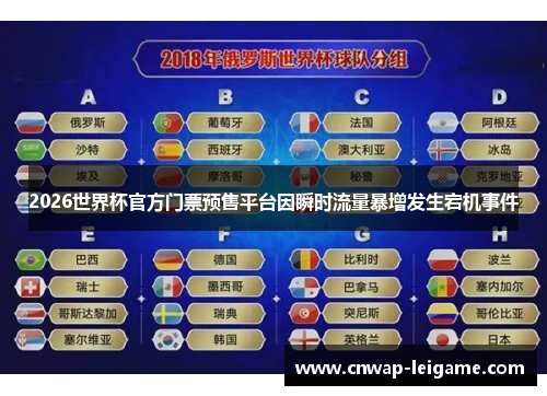 2026世界杯官方门票预售平台因瞬时流量暴增发生宕机事件